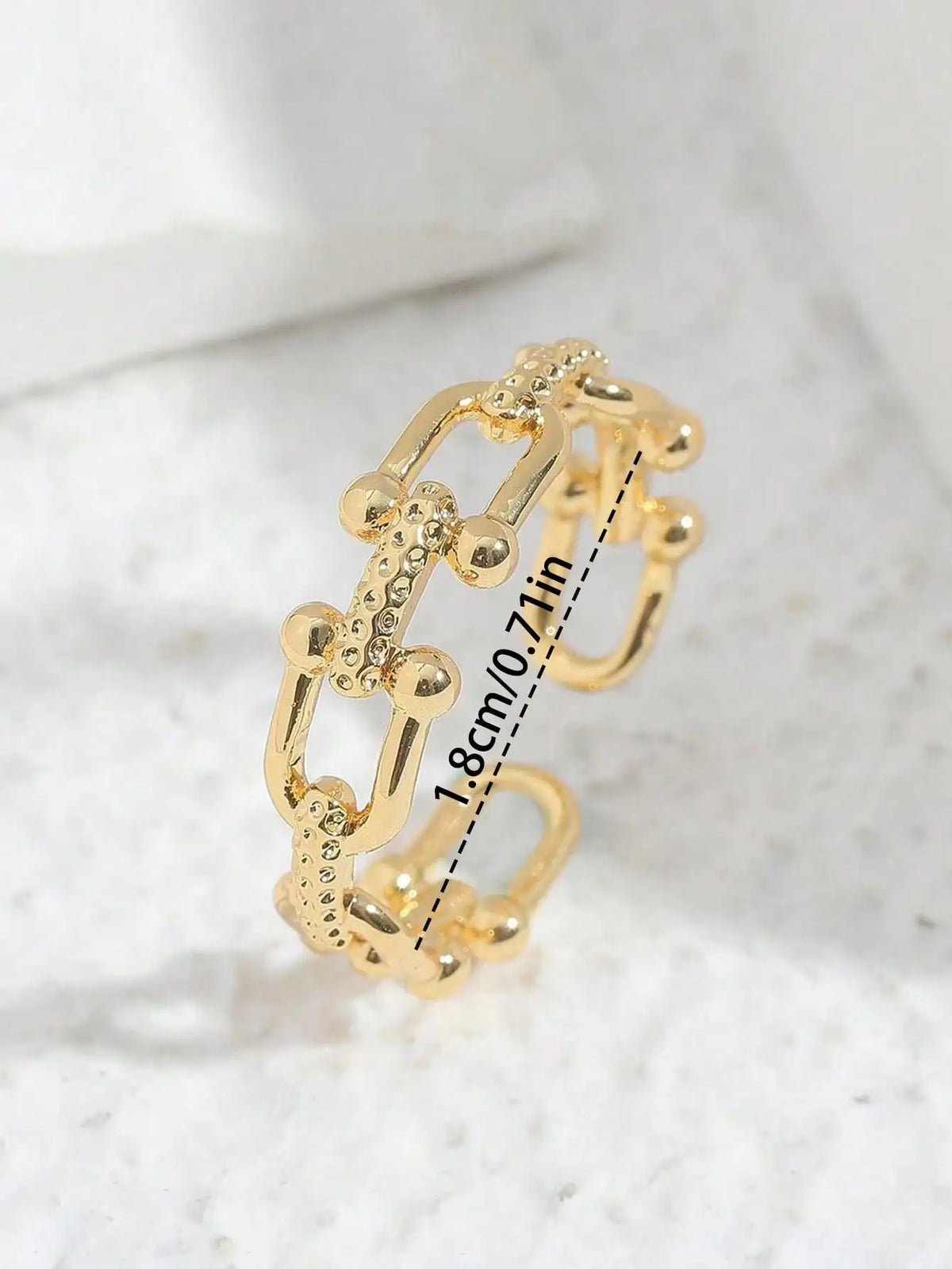 1 Pair Romantic Copper Unisex Adjustable Anti-Fading Exquisite Chain Open Ring for Casual Office Daily Wear