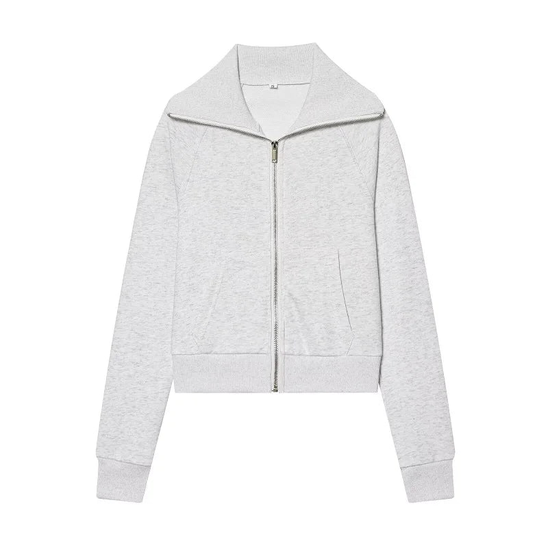 MUJER 2026 Cropped Jacket Woman Zipper Varsity Jackets for Women Long Sleeve Winter Coat Female Streetwear Women's Jackets Sets
