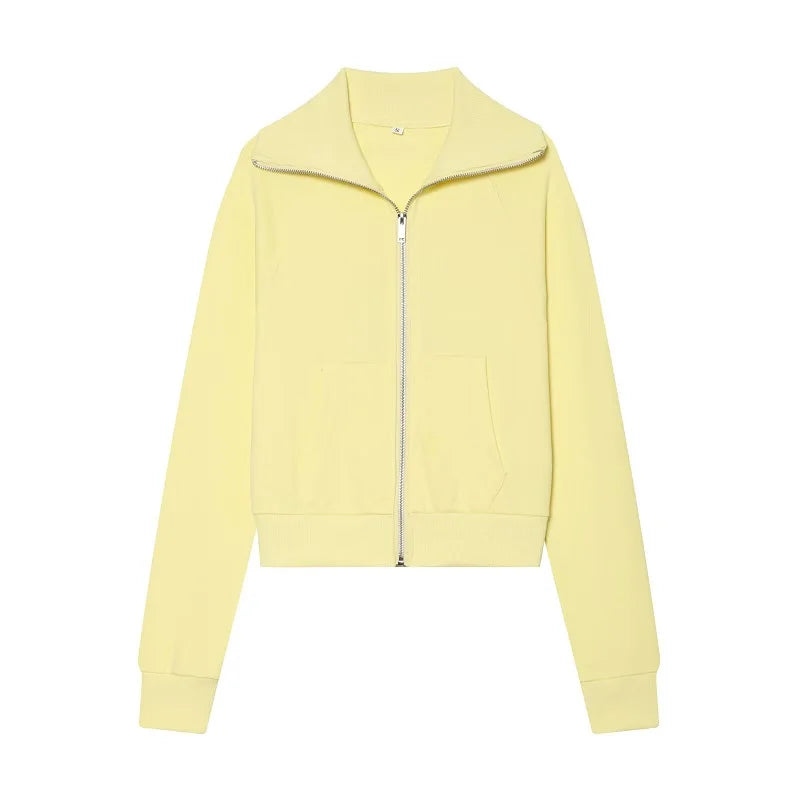 MUJER 2026 Cropped Jacket Woman Zipper Varsity Jackets for Women Long Sleeve Winter Coat Female Streetwear Women's Jackets Sets