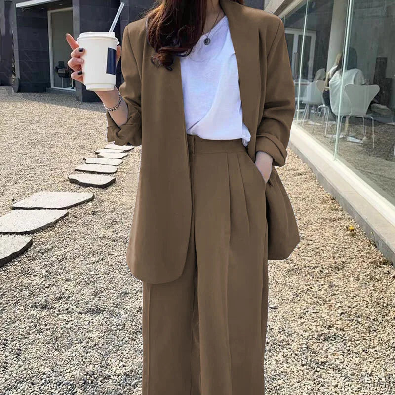 Spring Autumn Blazer And Trousers Pant Sets Women 2025 Fashion Office Lady Jackets Coat 2 Pieces Set Suits For Woman Casual