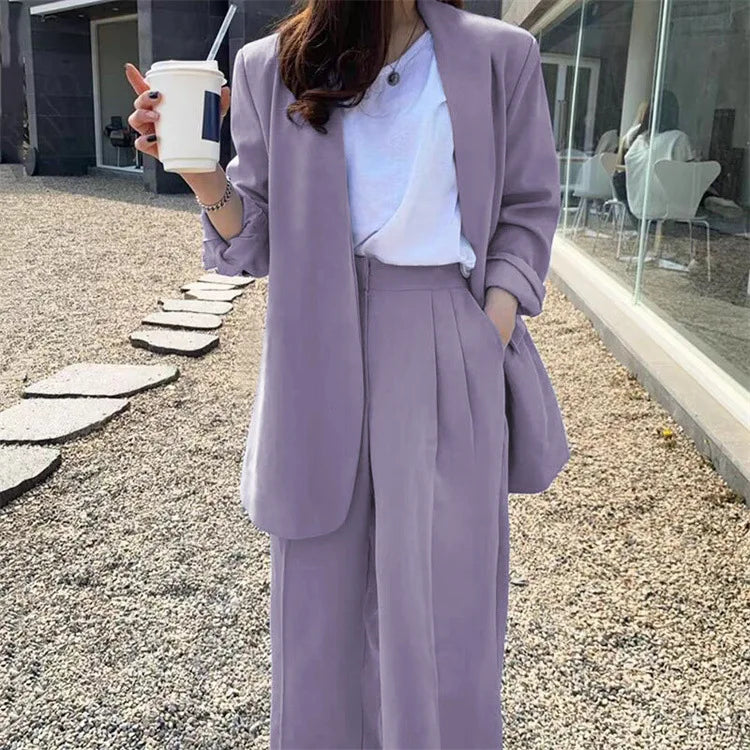 Spring Autumn Blazer And Trousers Pant Sets Women 2025 Fashion Office Lady Jackets Coat 2 Pieces Set Suits For Woman Casual