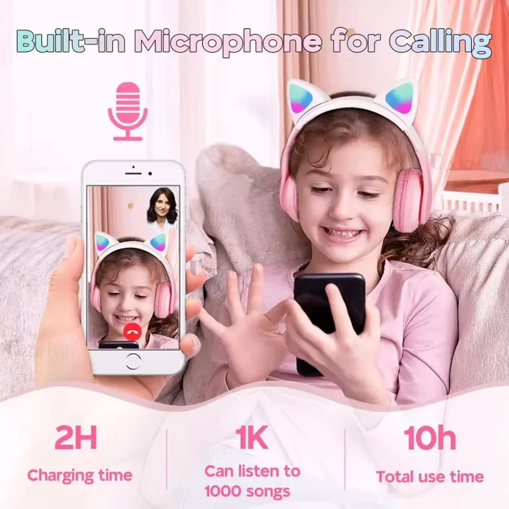 Cat Ear Wireless Headset for Kids
