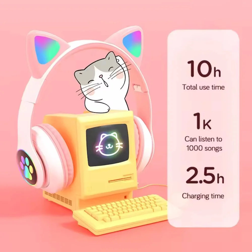 Cat Ear Wireless Headset for Kids