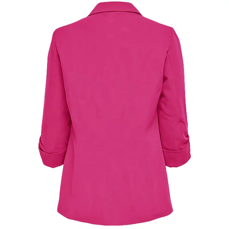 Women's Jacket Spring Summer New Arrivals Roll-up Cuffs Outerwears Lined Open Stitch Thin Jackets for Streetwear Womans Clothing