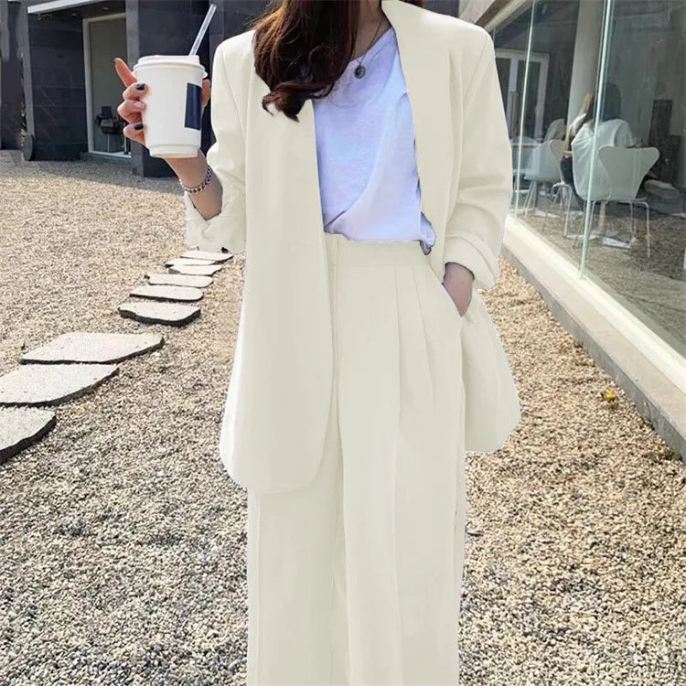 Spring Autumn Blazer And Trousers Pant Sets Women 2025 Fashion Office Lady Jackets Coat 2 Pieces Set Suits For Woman Casual