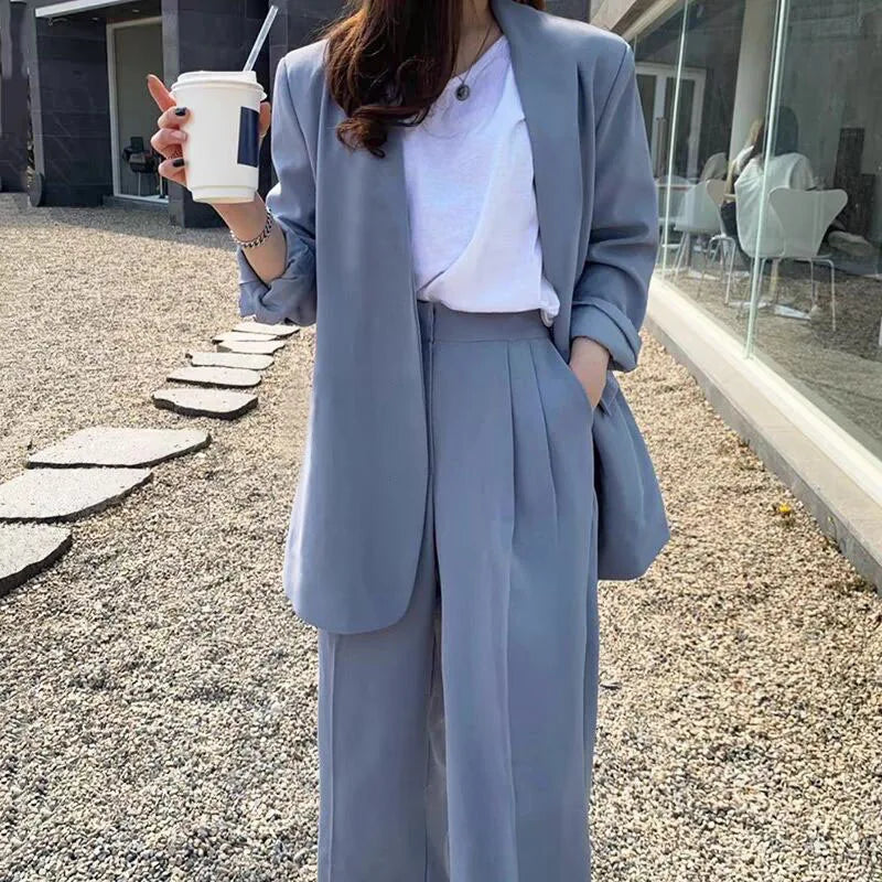 Spring Autumn Blazer And Trousers Pant Sets Women 2025 Fashion Office Lady Jackets Coat 2 Pieces Set Suits For Woman Casual