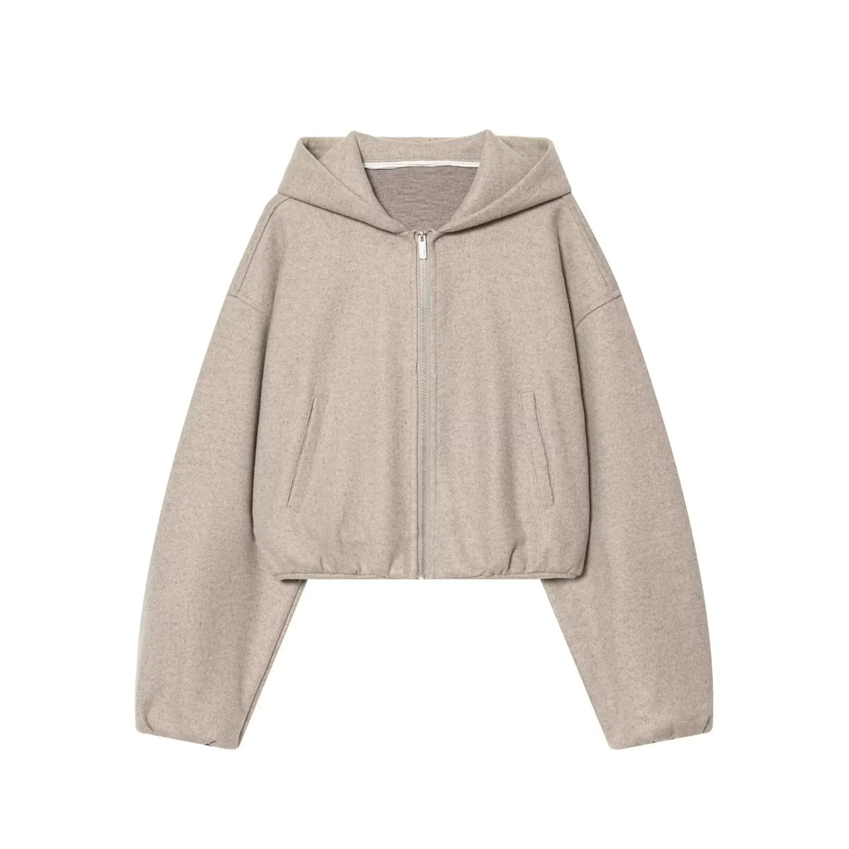HH Woman New Fashion Pants Suit Long Sleeves Hooded Short Jacket+Casual Loose High Waist Zipper Trousers Solid 2 Piece Set