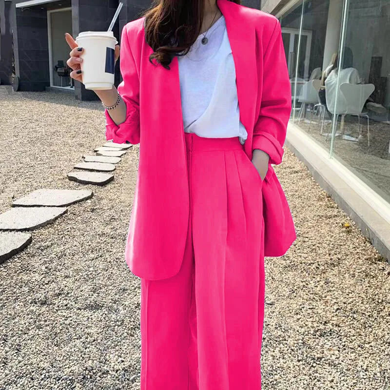 Spring Autumn Blazer And Trousers Pant Sets Women 2025 Fashion Office Lady Jackets Coat 2 Pieces Set Suits For Woman Casual