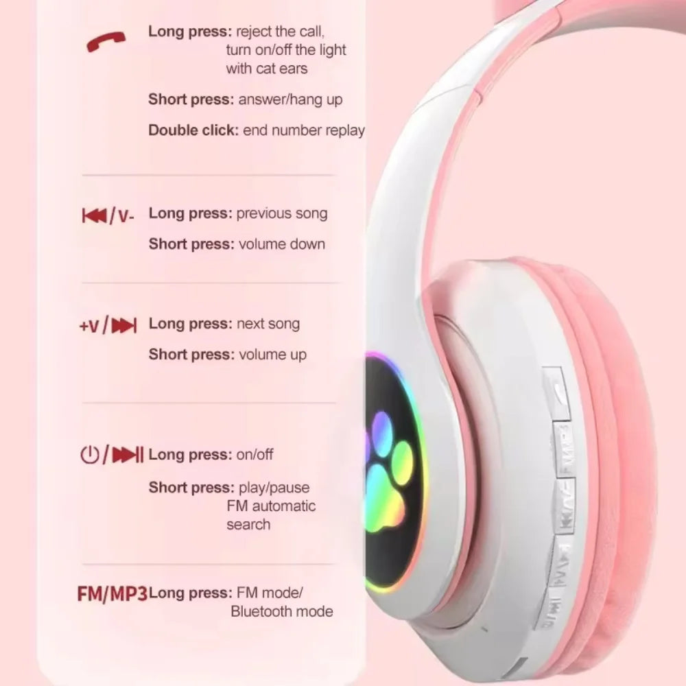 Cat Ear Wireless Headset for Kids
