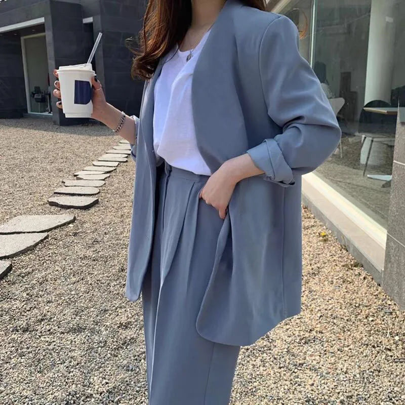 Spring Autumn Blazer And Trousers Pant Sets Women 2025 Fashion Office Lady Jackets Coat 2 Pieces Set Suits For Woman Casual