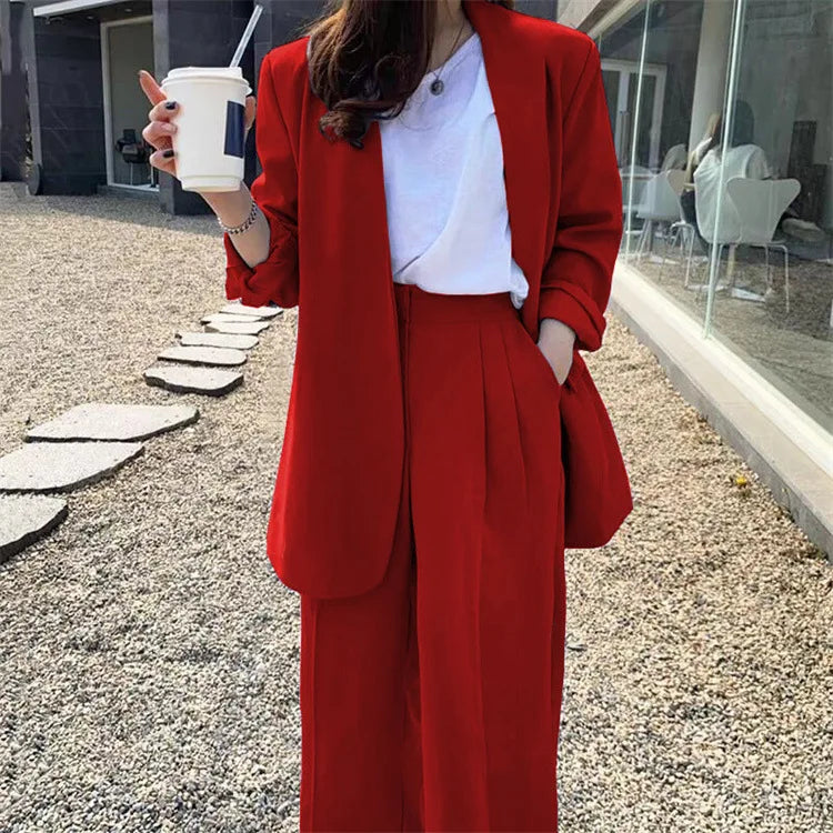 Spring Autumn Blazer And Trousers Pant Sets Women 2025 Fashion Office Lady Jackets Coat 2 Pieces Set Suits For Woman Casual